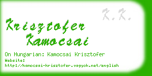 krisztofer kamocsai business card